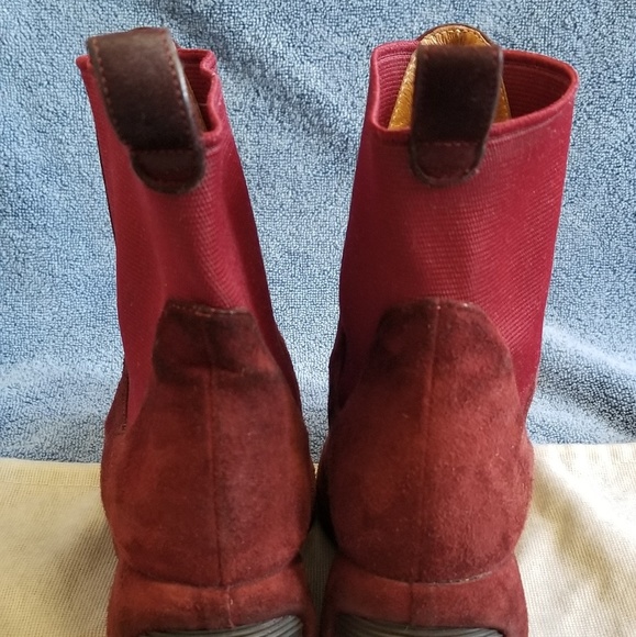 STEPHANE Kelian Berry Suede platform Ankle Boots - Picture 6 of 8